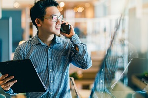 business owner on the phone